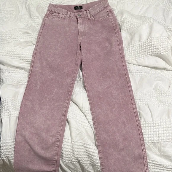 7 for all Mankind Lilac Straight Crop Jeans - Picture 3 of 8